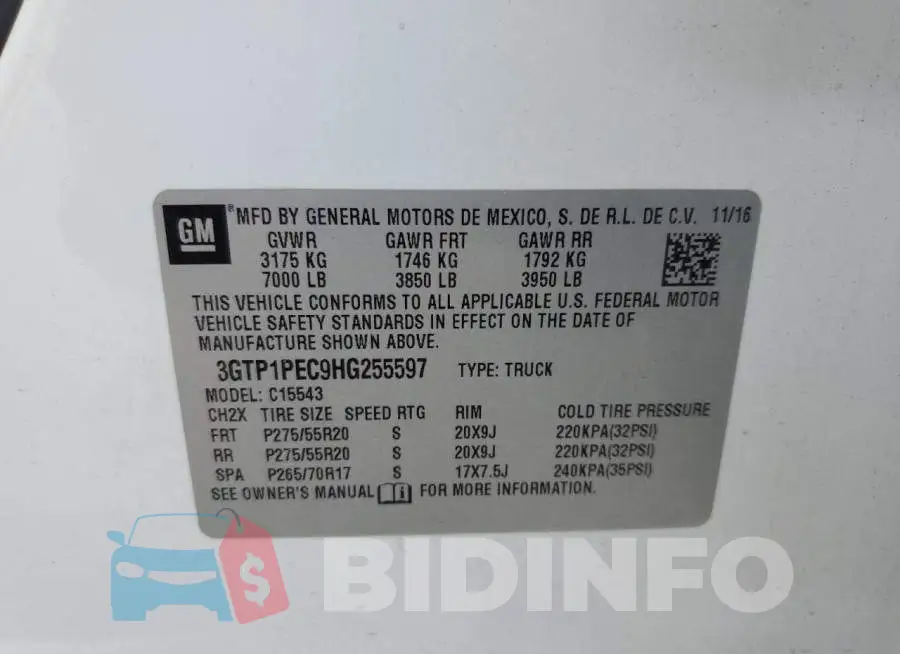 3GTP1PEC9HG255597 Photo# 13