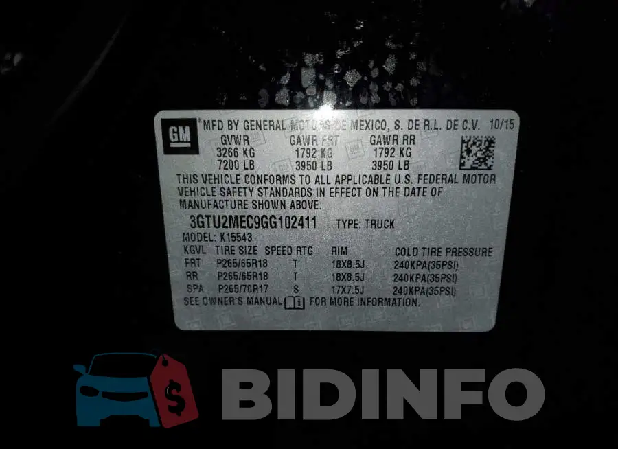 3GTU2MEC9GG102411 Photo# 12