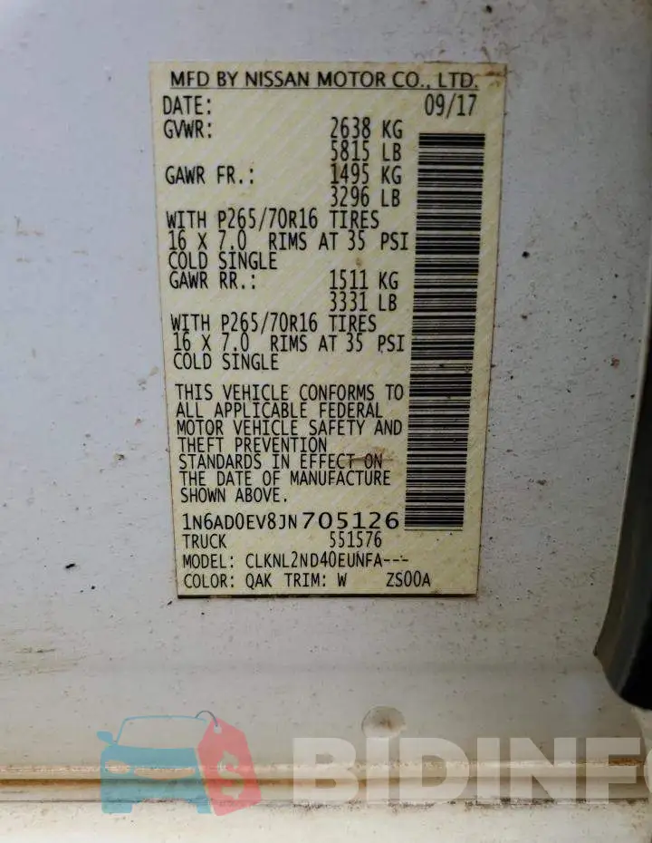 1N6AD0EV8JN705126 Photo# 12