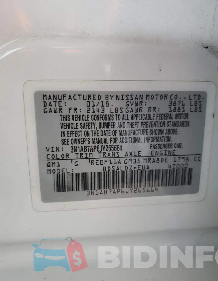 3N1AB7AP6JY265664 Photo# 13