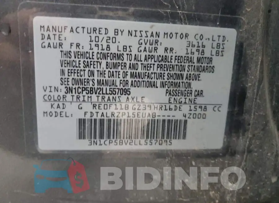 3N1CP5BV2LL557095 Photo# 14
