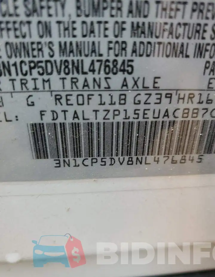3N1CP5DV8NL476845 Photo# 12