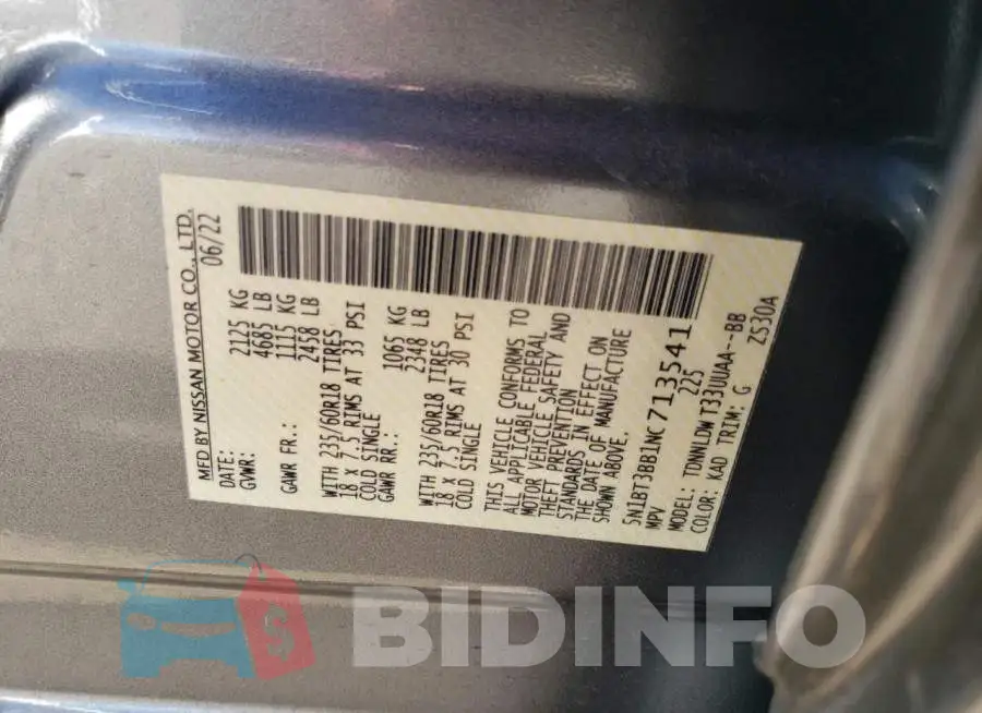 5N1BT3BB1NC713541 Photo# 12