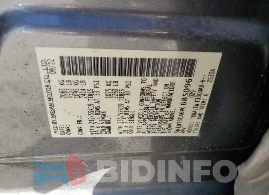 5N1BT3CA6PC685096 Photo# 12