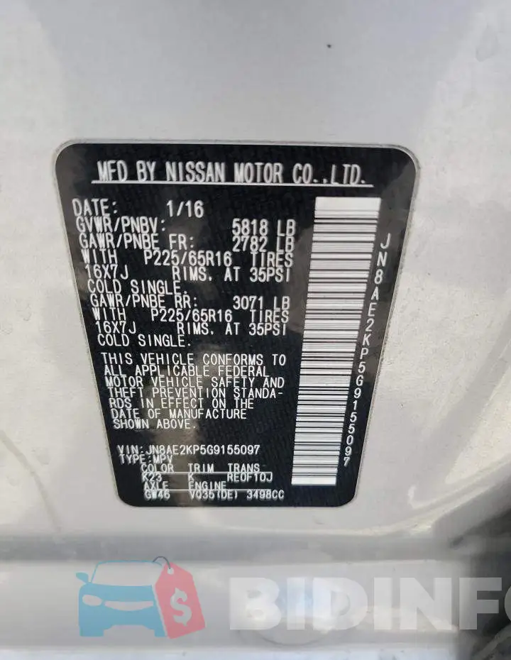 JN8AE2KP5G9155097 Photo# 13