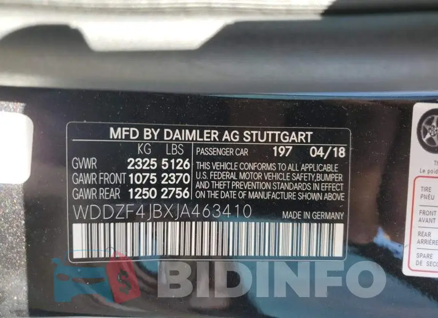 WDDZF4JBXJA463410 Photo# 13