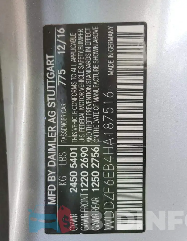 WDDZF6EB4HA187516 Photo# 12