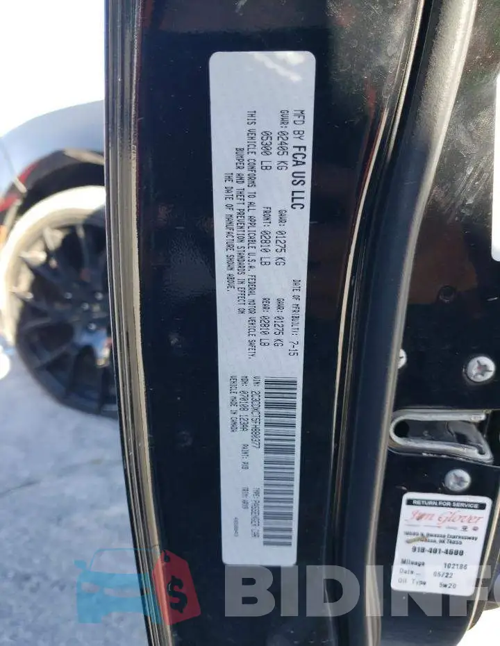 2C3CDXCT5FH880377 Photo# 13