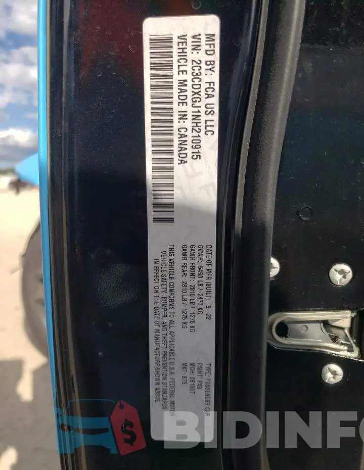 2C3CDXGJ1NH210915 Photo# 13