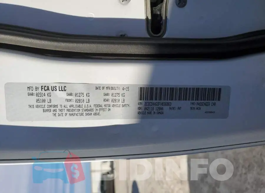 2C3CDXHG9FH836863 Photo# 12