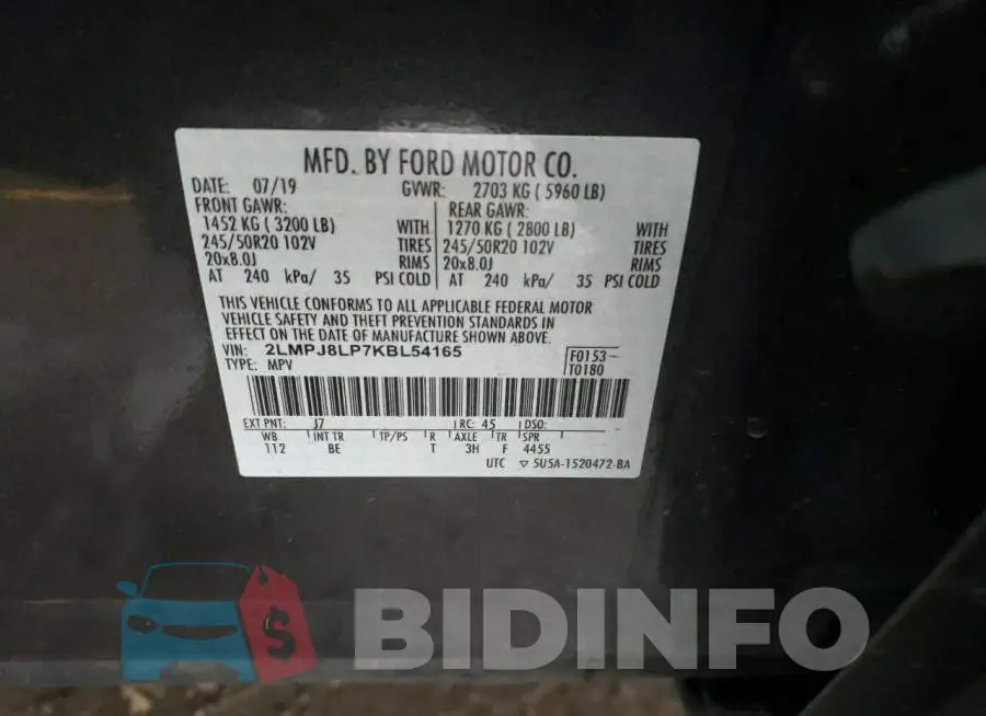 2LMPJ8LP7KBL54165 Photo# 12