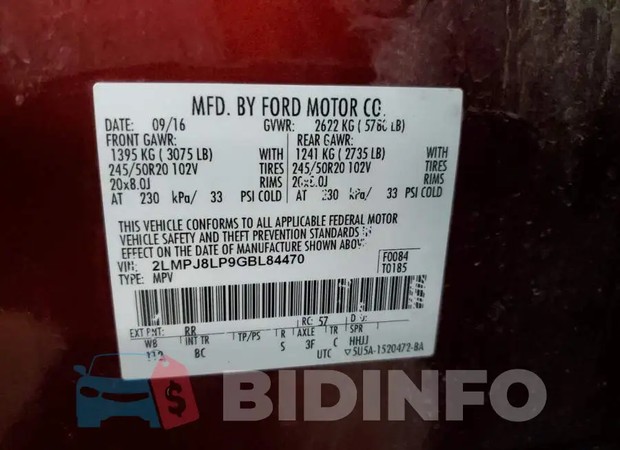 2LMPJ8LP9GBL84470 Photo# 12