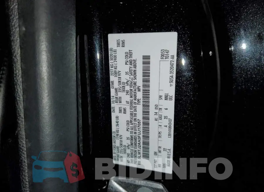 5LMTJ2AH3FUJ17057 Photo# 13