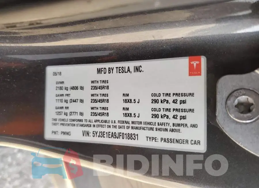5YJ3E1EA9JF018831 Photo# 12