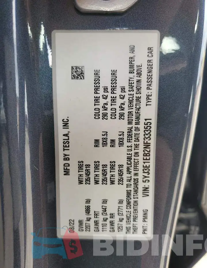 5YJ3E1EB2NF333551 Photo# 12