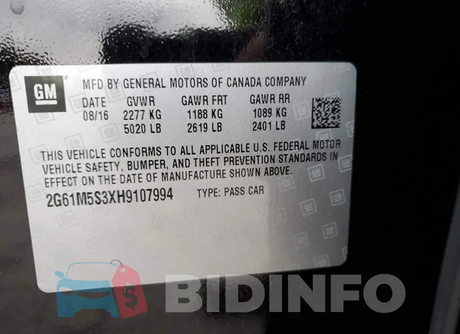 2G61M5S3XH9107994 Photo# 13
