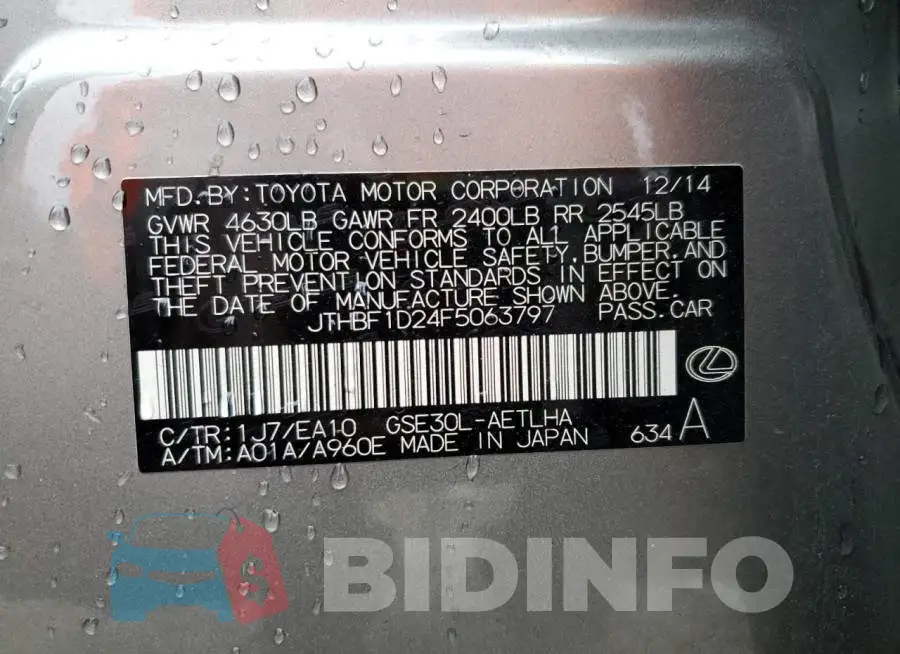 JTHBF1D24F5063797 Photo# 12