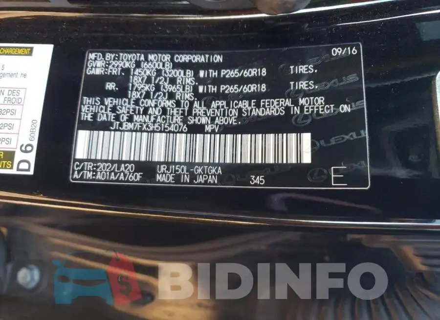 JTJBM7FX3H5154076 Photo# 12
