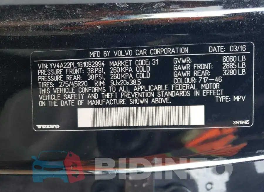 YV4A22PL1G1082994 Photo# 13