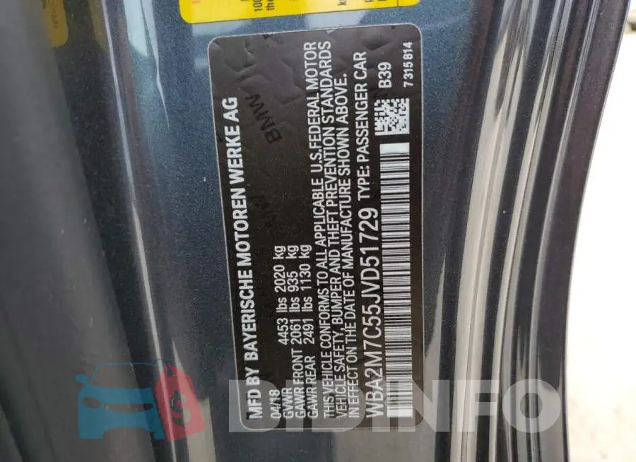 WBA2M7C55JVD51729 Photo# 12