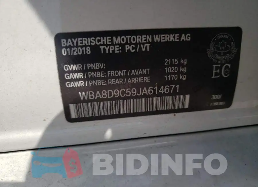 WBA8D9C59JA614671 Photo# 12