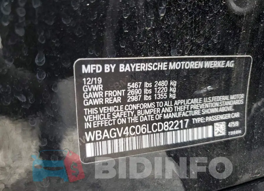 WBAGV4C06LCD82217 Photo# 13