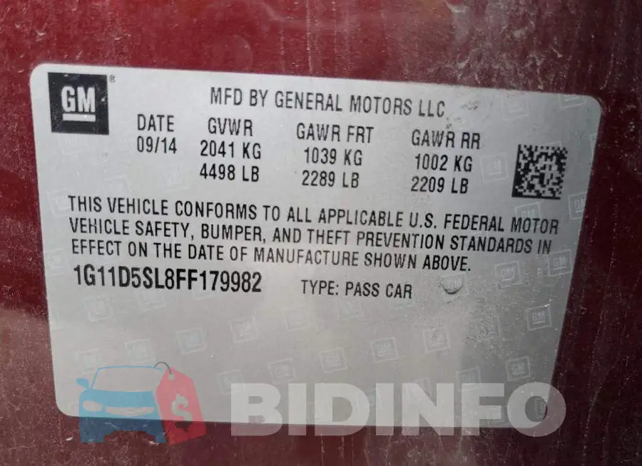 1G11D5SL8FF179982 Photo# 12
