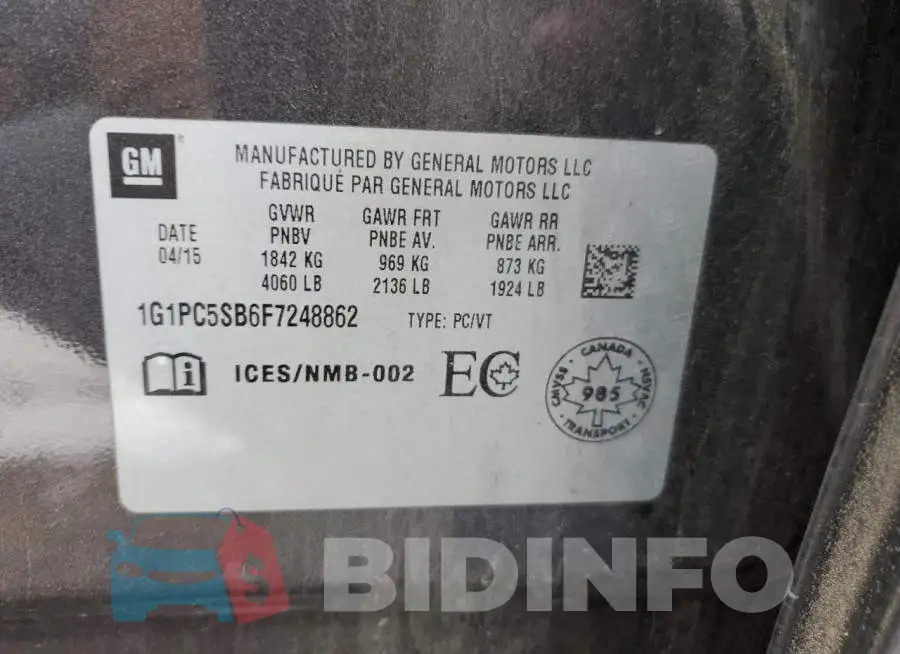 1G1PC5SB6F7248862 Photo# 12