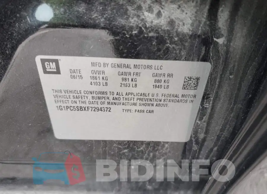 1G1PC5SBXF7294372 Photo# 12