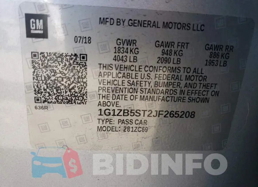 1G1ZB5ST2JF265208 Photo# 12