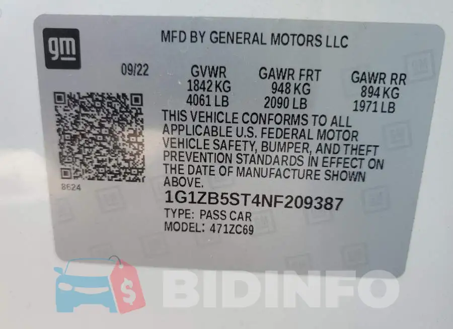 1G1ZB5ST4NF209387 Photo# 12