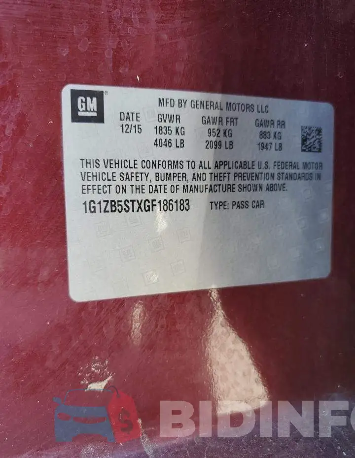 1G1ZB5STXGF186183 Photo# 12