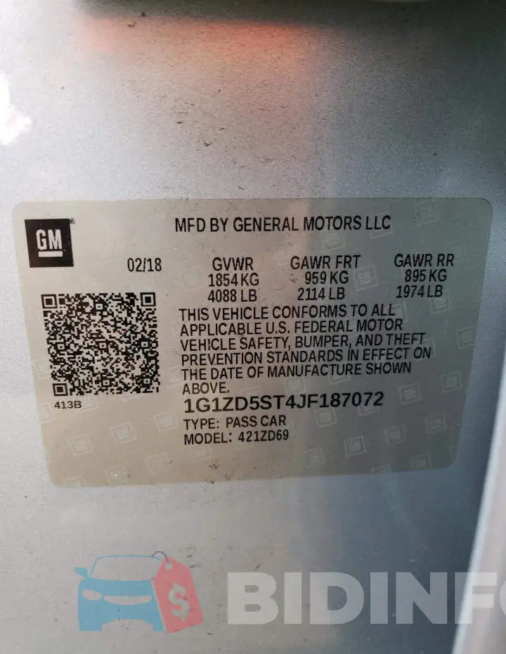 1G1ZD5ST4JF187072 Photo# 13