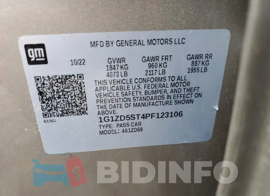 1G1ZD5ST4PF123106 Photo# 12