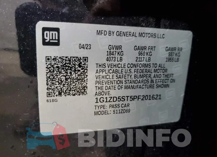 1G1ZD5ST5PF201621 Photo# 13