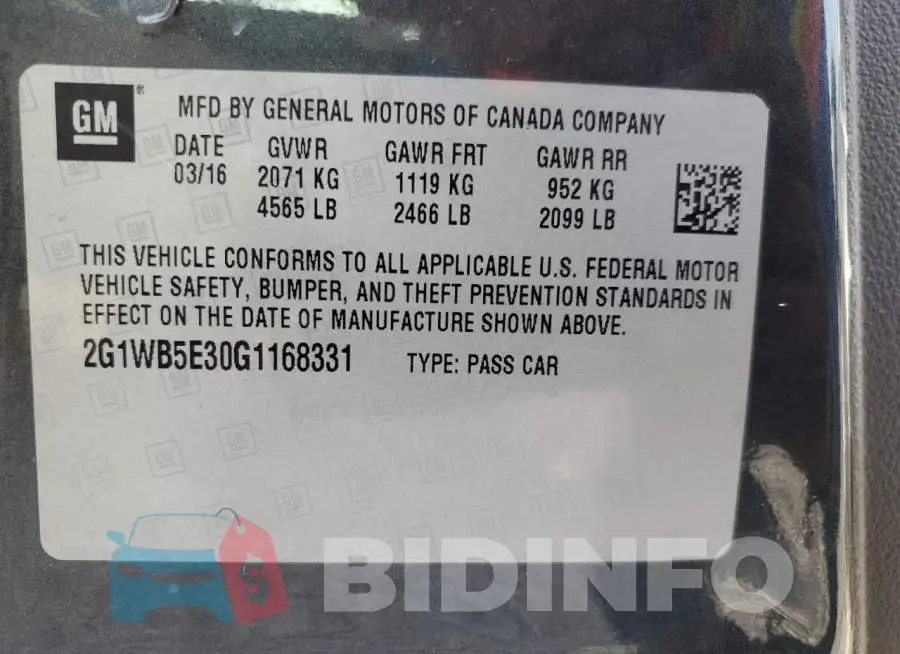 2G1WB5E30G1168331 Photo# 12