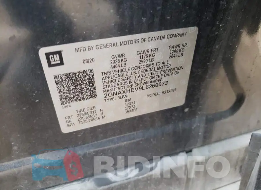2GNAXHEV9L6266073 Photo# 13