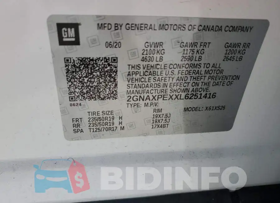 2GNAXPEXXL6251416 Photo# 12