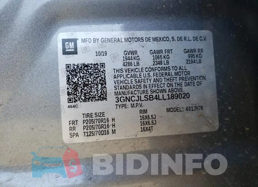 3GNCJLSB4LL189020 Photo# 12