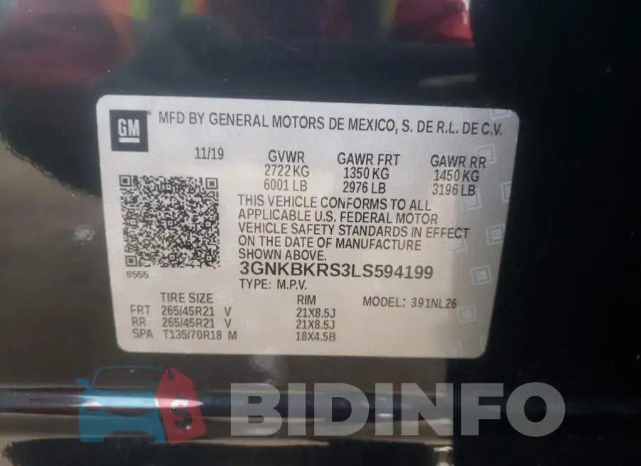 3GNKBKRS3LS594199 Photo# 12