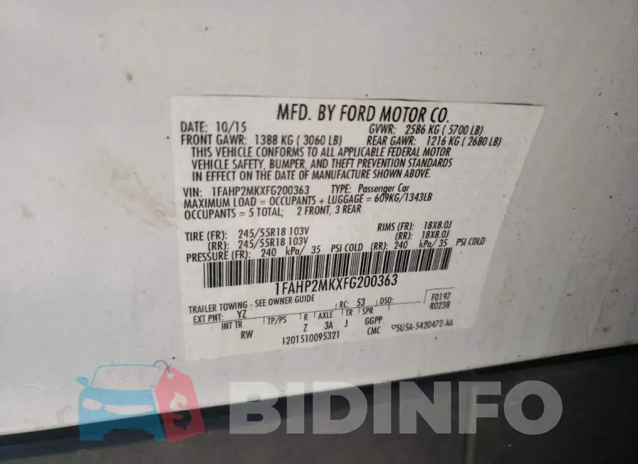 1FAHP2MKXFG200363 Photo# 13