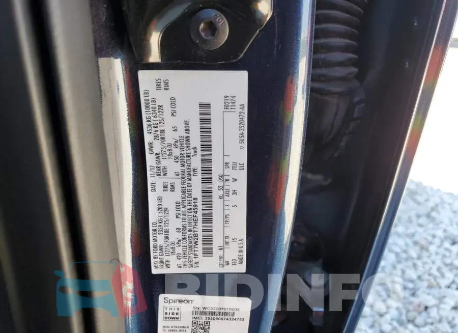 1FT7W2BT7HEF45918 Photo# 12