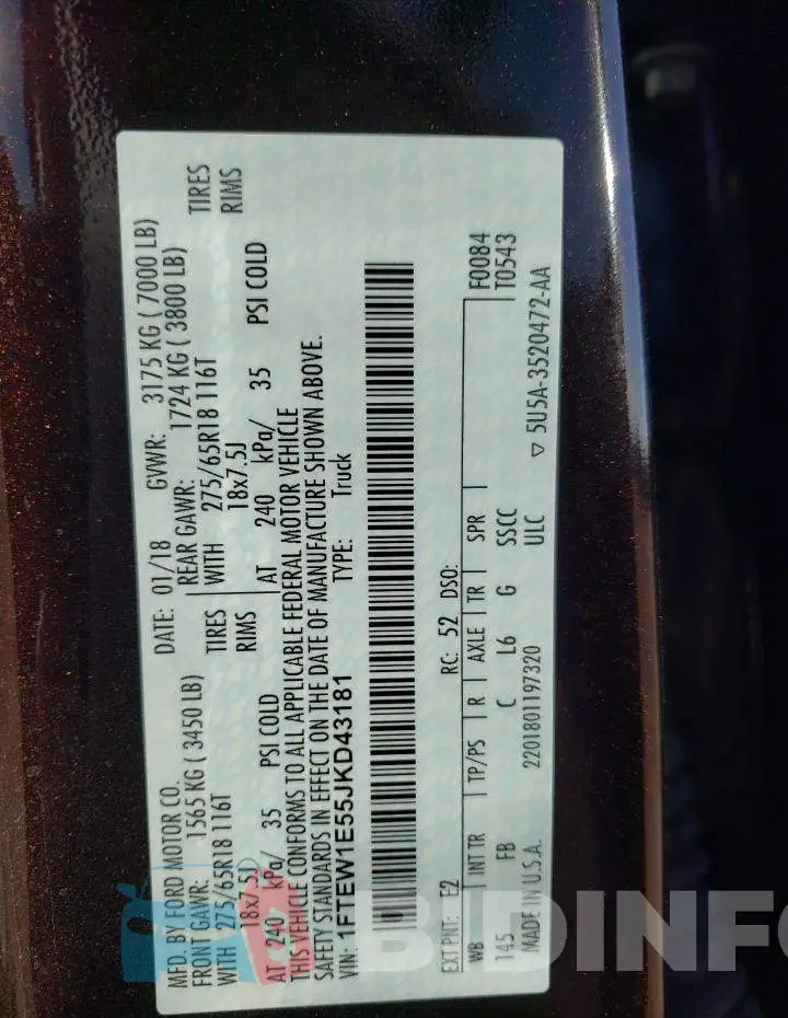 1FTEW1E55JKD43181 Photo# 12