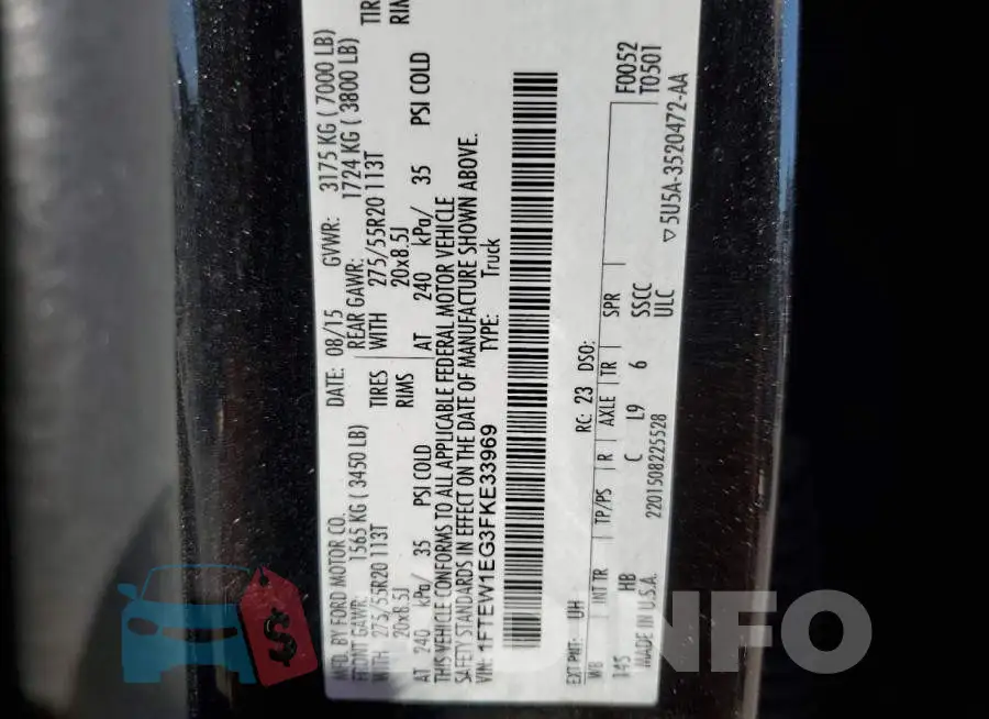 1FTEW1EG3FKE33969 Photo# 13