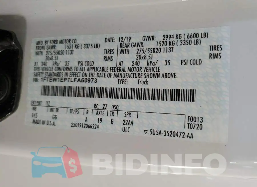 1FTEW1EP7LFA60973 Photo# 12
