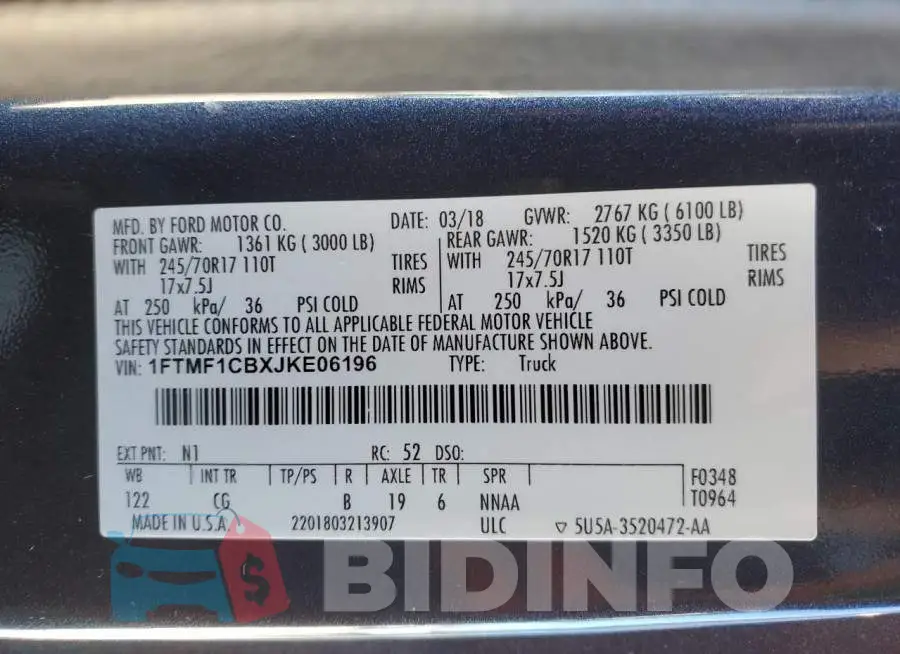 1FTMF1CBXJKE06196 Photo# 12