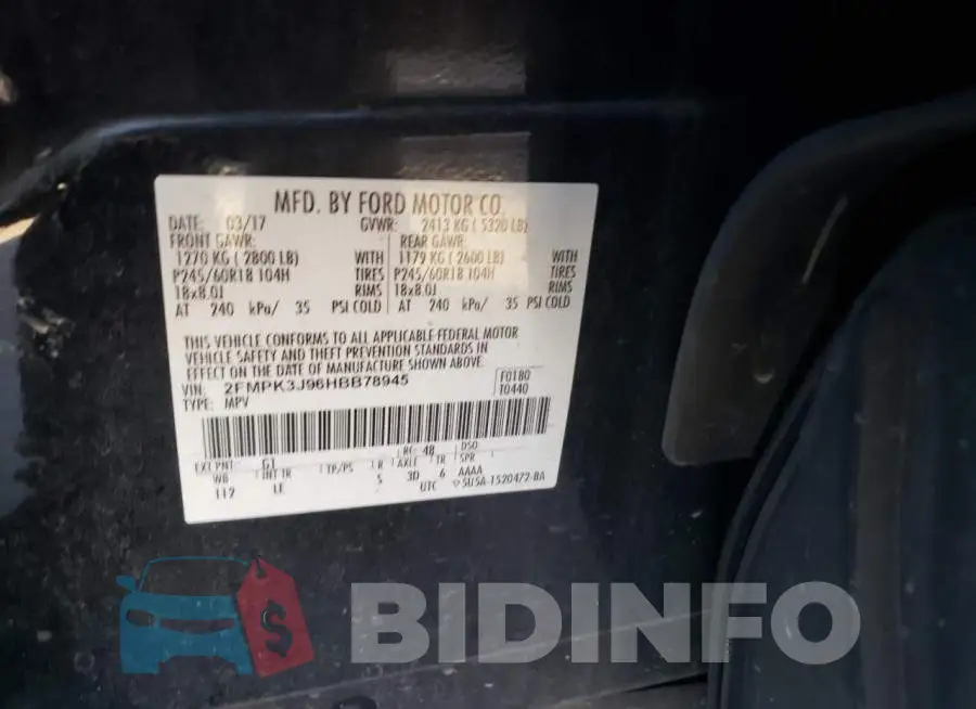 2FMPK3J96HBB78945 Photo# 12