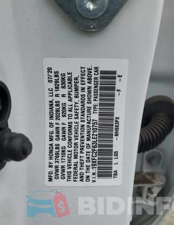 19XFC2F63LE210757 Photo# 12