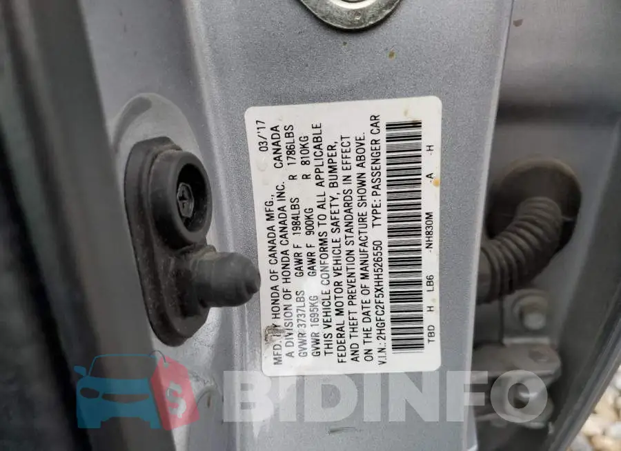 2HGFC2F5XHH526550 Photo# 12