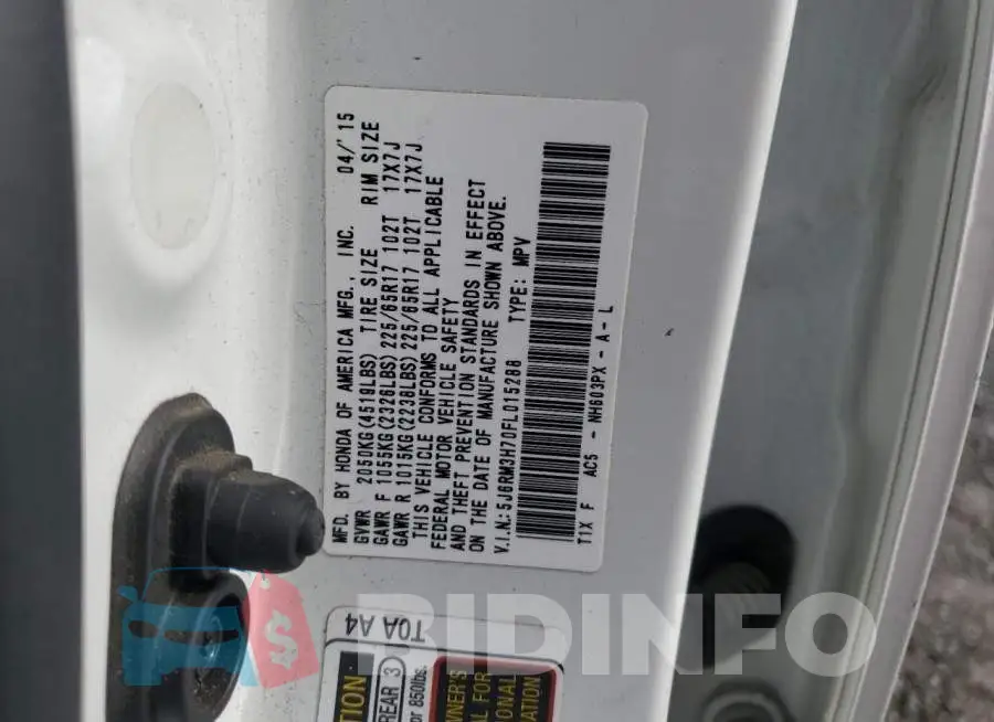 5J6RM3H70FL015288 Photo# 12